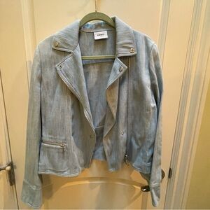 A beautiful blue moto jacket